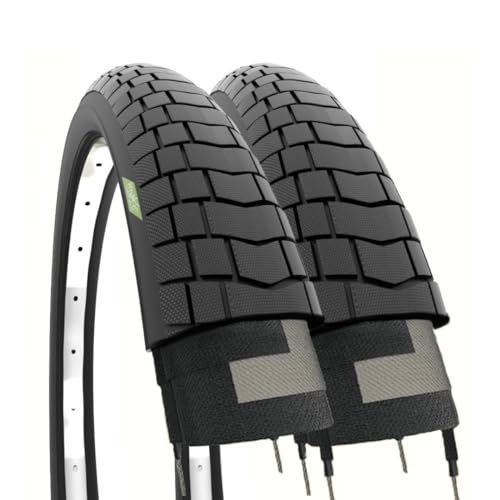 ECOVELO Unisex – Erwachsene 2 Reifen 2 Abdeckungen 20 x 1,95 cm, Schwarz ECOVELO Unisex – Erwachsene 2 Reifen 2 Abdeckungen 20 x 1,95 cm, Schwarz von ECOVELO
