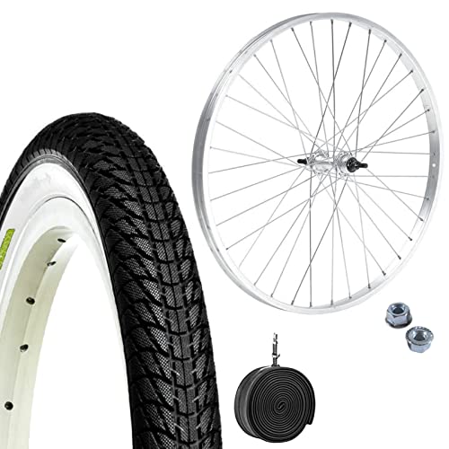 Felge vorne Rad 20 x 1,75 aus Aluminium + Reifen weiß schwarz 20 x 1,75 + Schlauch für Fahrrad Vintage Graziella Felge vorne Rad 20 x 1,75 aus Aluminium + Reifen weiß schwarz 20 x 1,75 + Schlauch für Fahrrad Vintage Graziella von ECOVELO