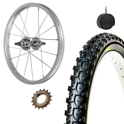Hintere Felge 16 x 1,75 + Ritzel 16 Zähne + MTB Reifen 16 x 1,75 + Kammer | Aluminiumrad für Mountainbike Hintere Felge 16 x 1,75 + Ritzel 16 Zähne + MTB Reifen 16 x 1,75 + Kammer | Aluminiumrad für Mountainbike von ECOVELO