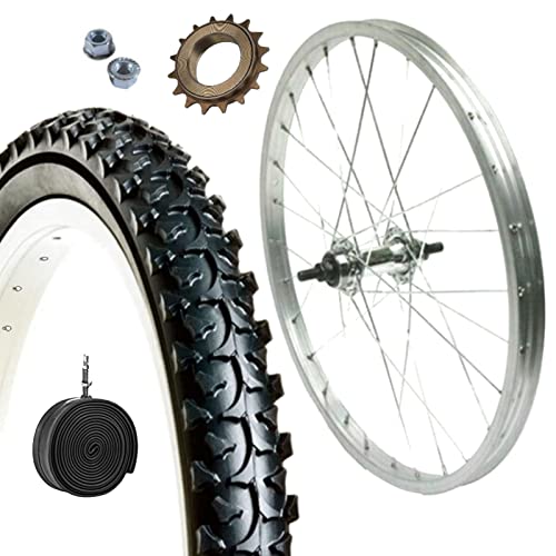 Hinterer Felge 20 x 1,75 + Ritzel 16 Zähne + MTB Reifen 20 x 1,95 + Kamera | Rad aus Aluminium für Mountainbike Hinterer Felge 20 x 1,75 + Ritzel 16 Zähne + MTB Reifen 20 x 1,95 + Kamera | Rad aus Aluminium für Mountainbike von ECOVELO