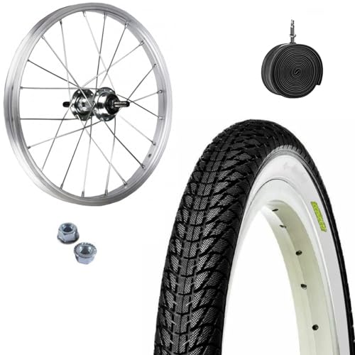 Fahrrad Vorderrad 16 x 1,75 cm aus Aluminium + Abdeckung weiß 16 x 1,75 cm + Luftschlauch für Kinderfahrräder Fahrrad Vorderrad 16 x 1,75 cm aus Aluminium + Abdeckung weiß 16 x 1,75 cm + Luftschlauch für Kinderfahrräder von ECOVELO