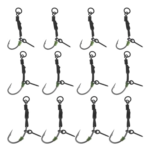 ECSiNG 12 Stück Schrauben schwenkbar Stil Haken Anti Boden Angelhaken Karpfen Angelhaken Ronnie Angelhaken aus Karbonstahl Karpfen Haken Bart Karpfen Haken ECSiNG 12 Stück Schrauben schwenkbar Stil Haken Anti Boden Angelhaken Karpfen Angelhaken Ronnie Angelhaken aus Karbonstahl Karpfen Haken Bart Karpfen Haken von ECSiNG