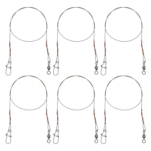 ECSiNG Angeldraht aus Edelstahl, 30 cm, 18 kg, 7 Stränge, Anti-Biss mit Drehgelenken, für Hechte, Raubfischköder, harte und weiche Köder, 6 Stück ECSiNG Angeldraht aus Edelstahl, 30 cm, 18 kg, 7 Stränge, Anti-Biss mit Drehgelenken, für Hechte, Raubfischköder, harte und weiche Köder, 6 Stück von ECSiNG