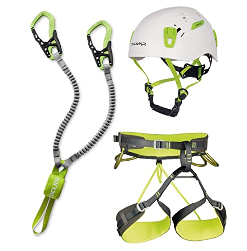 EDELRID Klettersteigset Cable Kit 6.0 + Klettergurt Camp Größe M + Helm Camp Titan white 54-62cm von EDELRID