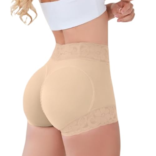 2024 Neue Damen-Spitzen-Klassiker für den Alltag, Figurformende Po-Lifter-Höschen, glättende Slips, Boxershorts für Damen (XXL,Beige) von EEJBYTDI