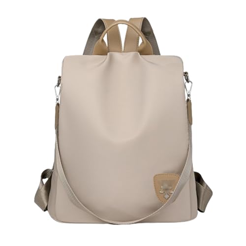 3-Wege-Umhängetasche aus Oxford-Stoff, Diebstahlsicherer Rucksack mit großem Fassungsvermögen für Damen, Leichter Rucksack aus Oxford-Stoff (Beige) von EEJBYTDI