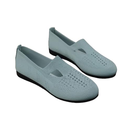 Damen-Slipper aus Mesh zum Hineinschlüpfen, leichte, rutschfeste und atmungsaktive Mutterschuhe (blue,42) von EEJBYTDI