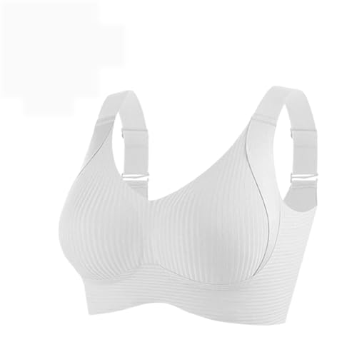 Unterstützende Bralettes mit vollständiger Abdeckung, Nahtlose kabellose Push-Up-Bralettes für Damen, Bequeme Push-Up-BHS für Damen (Large,White) von EEJBYTDI