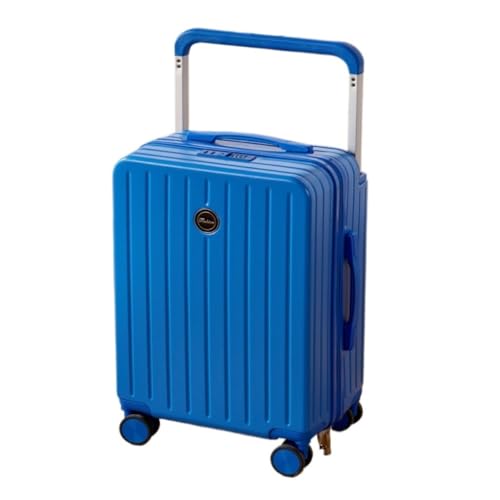 EETYREBR Koffer Breites Trolley-Gepäck for Herren und Damen, 20-Zoll-Boarding-Koffer, Neue geräuschlose Universal-Radgepäck-Codebox Handgepäck(Blue,20in) von EETYREBR