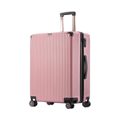 EETYREBR Koffer Explosionsgeschützter Reißverschlusskoffer, Robuster Und Verdickter Business-Trolley-Koffer, Leiser Universal-Rollenkoffer Handgepäck(Pink,24in) von EETYREBR