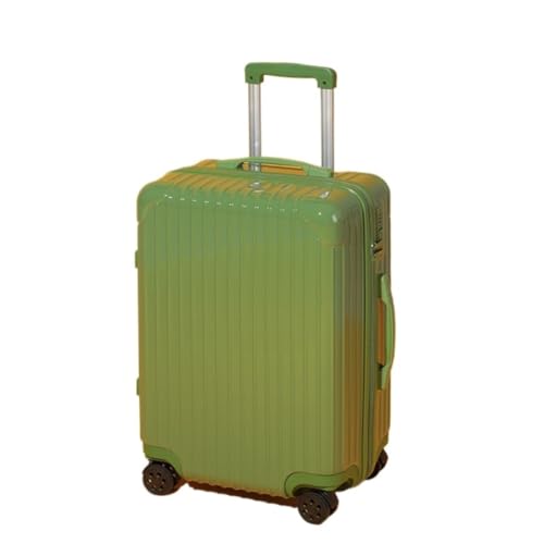 EETYREBR Koffer Flacher Passwort-Koffer, 20-Zoll-Boarding-Koffer, Universal-Rollen-Trolley-Koffer, Bonbonfarbener Koffer Handgepäck(Green,24in) von EETYREBR