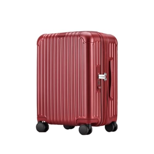 EETYREBR Koffer Gepäck, erweiterbarer Koffer, Trolley-Koffer for Herren und Damen, Boarding-Koffer, Lederkoffer Handgepäck(Red,24) von EETYREBR