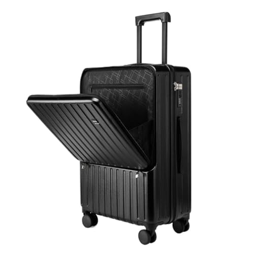 EETYREBR Koffer Gepäck 28-Zoll-Universalrad-Trolley-Koffer, Herren- Und Damenkoffer, Passwort-Schnallenschloss-Koffer Handgepäck(Black,20in) von EETYREBR