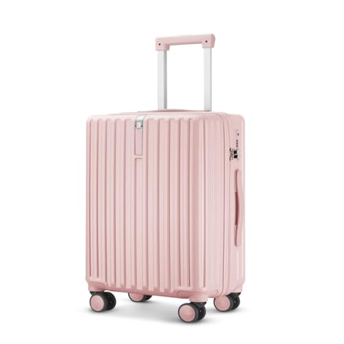 EETYREBR Koffer Herren- und Damen-Aluminiumrahmen-Koffer, Trolley-Koffer, Boarding-Koffer, geräuschlos, Universal-Rad, Passwort-Box Handgepäck(Pink,28) von EETYREBR