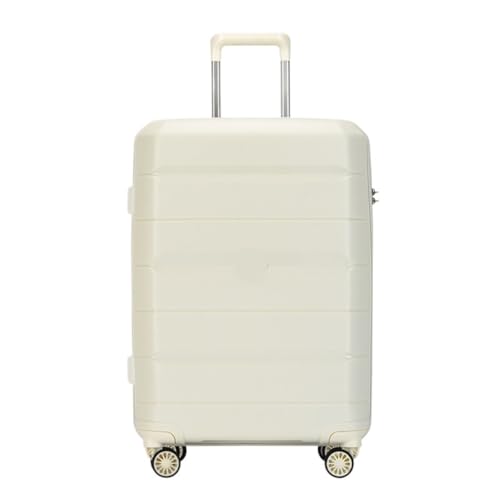 EETYREBR Koffer Hochwertiger Trolley-Koffer mit Aluminiumrahmen, 20/24/28-Zoll-Boarding-Koffer, Internet-Promi-Koffer Handgepäck(White,28in) von EETYREBR