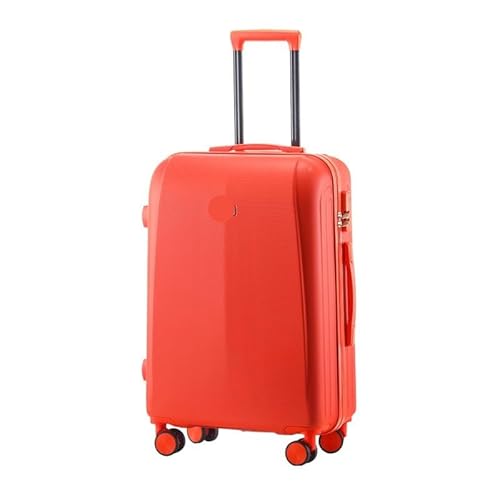 EETYREBR Koffer Kleiner Koffer, Lederkoffer, Trolley-Koffer, Gut Aussehender Neuer Reisekoffer, Pinghu-Passwortfeld Mit Reißverschluss Handgepäck(Red,24) von EETYREBR