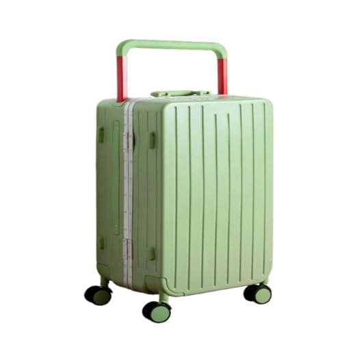 EETYREBR Koffer Koffer, Breiter Trolley, Aluminiumrahmen, 24-Zoll-Koffer for Damen, Robuster Und Langlebiger Trolley-Koffer for Herren Handgepäck(Green,26) von EETYREBR