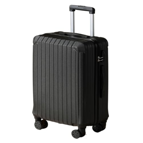 EETYREBR Koffer Koffer-Trolley, robust und langlebig, verdickter Koffer, Passwort-Ledertasche, Universalräder Handgepäck(Black,22in) von EETYREBR