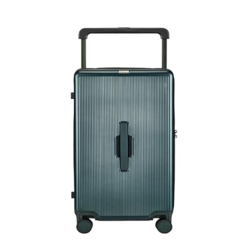 EETYREBR Koffer Koffer-Trolley, robust und langlebig, verdickter Koffer, Passwort-Ledertasche, Universalräder Handgepäck(Green,22in) von EETYREBR