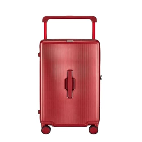 EETYREBR Koffer Koffer-Trolley, robust und langlebig, verdickter Koffer, Passwort-Ledertasche, Universalräder Handgepäck(Red,20in) von EETYREBR