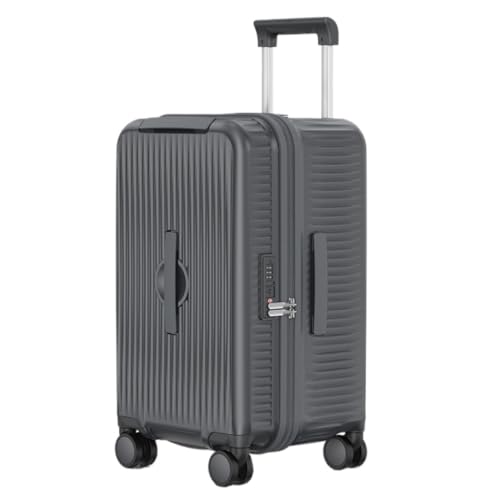 EETYREBR Koffer Multifunktionaler PC 30-Zoll-Koffer 26-Zoll-Trolley-Koffer for Herren Und Damen Mit Reißverschluss-Koffer, Passwortbox Handgepäck(Gray,22in) von EETYREBR