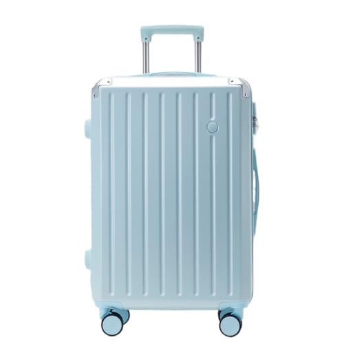 EETYREBR Koffer Neuer Hartschalenkoffer mit Aluminiumrahmen, 20-Zoll-Boarding-Koffer, Lang- und Kurzstrecken-Trolley Handgepäck(Blue,24in) von EETYREBR