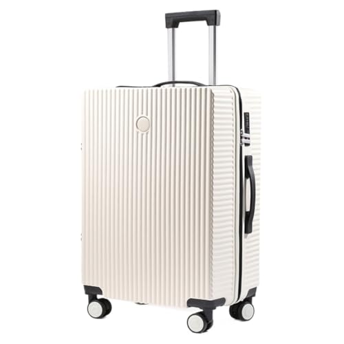 EETYREBR Koffer Neuer Koffer, Kleiner Leichter Trolley-Koffer for Männer Und Frauen, Koffer-Passwort-Box 20 Zoll 24 Zoll Handgepäck(White,22in) von EETYREBR