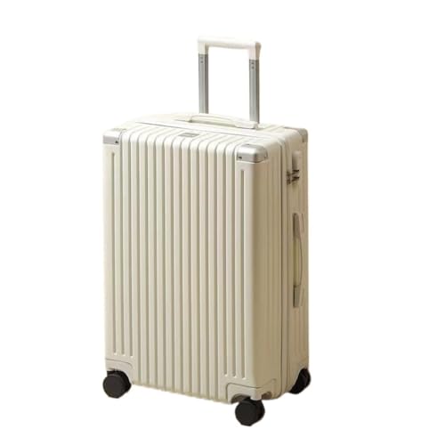 EETYREBR Koffer Retro-Koffer for Männer Und Frauen, 26-Zoll-Universalrad-Trolley, 24-Zoll-Passwortbox-Koffer for Herren Handgepäck(White,29in) von EETYREBR