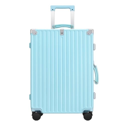 EETYREBR Koffer Retro Trolley Case Universal Rad Aluminium Rahmen Gepäck 20 Zoll Boarding Case Herren Gepäck Damen Handgepäck(Blue,24in) von EETYREBR