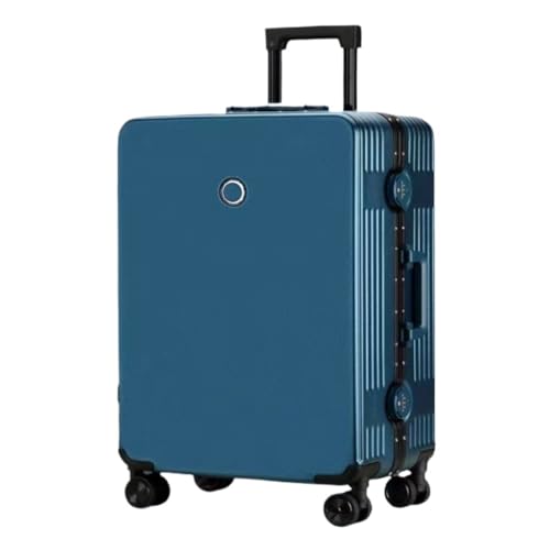 EETYREBR Koffer Trolley-Koffer mit Aluminiumrahmen, leiser Universal-Rad-Passwort-Koffer for männliche und weibliche Studenten Handgepäck(Blue) von EETYREBR