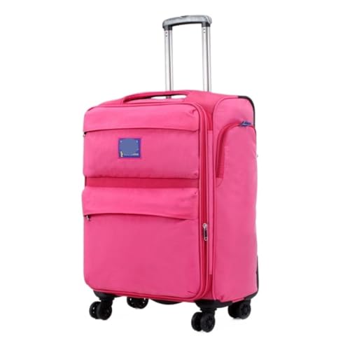 EETYREBR Koffer Ultraleichter Oxford-Stoffkoffer, Universal-Rollentrolley, Boarding-Koffer, Canvas-Passwortkoffer Handgepäck(Pink,22IN) von EETYREBR