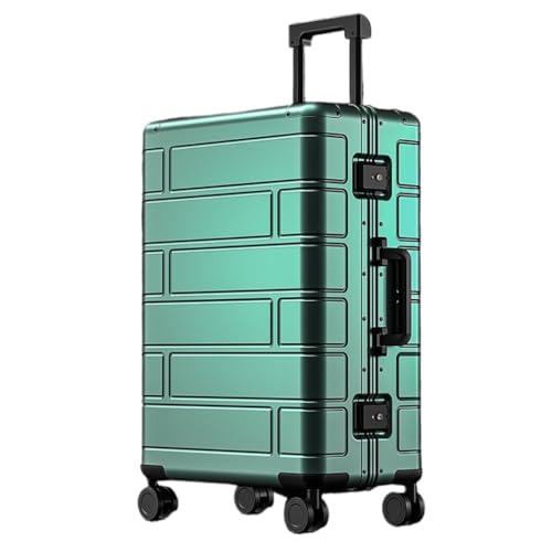 EETYREBR Koffer Vollaluminium-Koffer aus Magnesiumlegierung, 20 Zoll, High-End-Boarding-Koffer, Trolley-Koffer, 24-Zoll-Geschäftsreisekoffer Handgepäck(Green) von EETYREBR