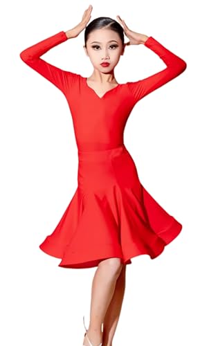 EFLALYHG A3,XL, Mädchen Latein Tanzkleid Kinder Gesellschaftstanz Kleider Kinder Salsa Rumba Cha Cha Samba Tango Wettbewerb Rock Bühnenshow Kleidung von EFLALYHG