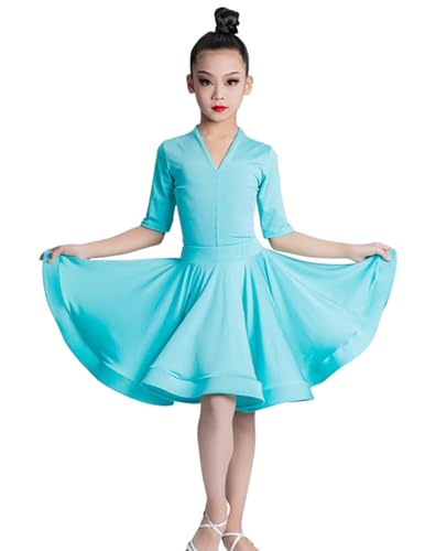 EFLALYHG Blau,160, Mädchen Latein Tanzkleid Kinder Gesellschaftstanz Kleider Salsa Rumba Cha Cha Samba Tango Rock Bühnenshow Wettkampfkleidung EFLALYHG Blau,160, Mädchen Latein Tanzkleid Kinder Gesellschaftstanz Kleider Salsa Rumba Cha Cha Samba Tango Rock Bühnenshow Wettkampfkleidung von EFLALYHG