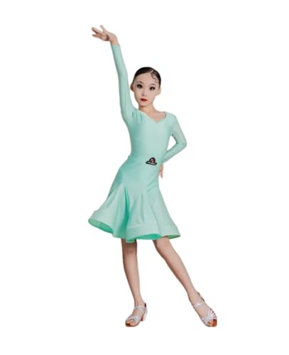 EFLALYHG Professionelles lateinamerikanisches Tanzkleid für Mädchen, Gesellschaftstanz-Wettbewerbskleider, Rumba-Cha-Cha-Samba-Übungskleid,A14,170 von EFLALYHG