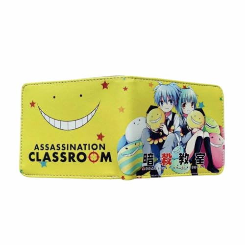 EGGCLVNC Assassinations Classrooms Anime Characters Wallet Slim Bifold Wallet Multi Purpose Wallets Coin Purse Foldable, mehrfarbig, Einheitsgröße von EGGCLVNC