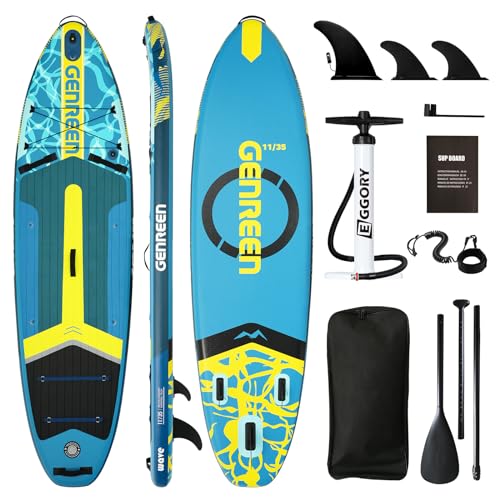 Eggory SUP Board for Fishing, Inflatable Stand Up Paddling Board 335*89*15cm 200kg, Surfboard with Universal Camera Mount Fishing Mount, for All Difficulty Levels with Paddle and Complete Accessories von EGGORY