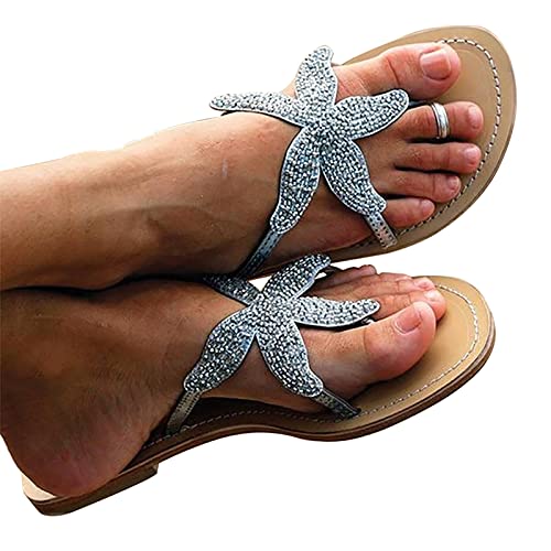EGSDMNVSQ Flip Flops Damen Sandalen Sommerschuhe Boho Flach Slipper Römische Strandsandalen Badelatschen Gladiator rutschfeste Mode Zehentrenner Badeschuhe mit Strasssteine EGSDMNVSQ Flip Flops Damen Sandalen Sommerschuhe Boho Flach Slipper Römische Strandsandalen Badelatschen Gladiator rutschfeste Mode Zehentrenner Badeschuhe mit Strasssteine von EGSDMNVSQ