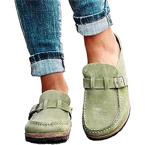 EGSDMNVSQ Halbe Hausschuhe Damen Schuhe Flache Faux Leder Hausschuhe Sandalen Mit Dornschnalle Sommerschuhe Clogs Casual Strandsandalen Sommersandalen Große Größe Outdoor Schuhe EGSDMNVSQ Halbe Hausschuhe Damen Schuhe Flache Faux Leder Hausschuhe Sandalen Mit Dornschnalle Sommerschuhe Clogs Casual Strandsandalen Sommersandalen Große Größe Outdoor Schuhe von EGSDMNVSQ