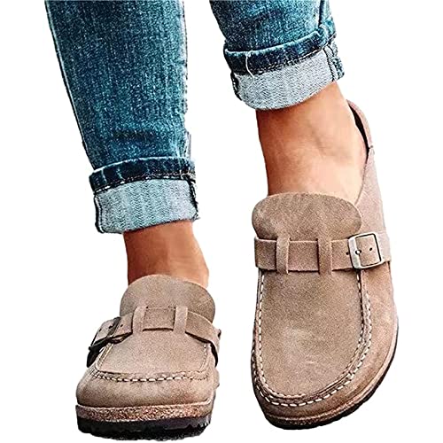 EGSDMNVSQ Halbe Hausschuhe Damen Schuhe Flache Faux Leder Hausschuhe Sandalen Mit Dornschnalle Sommerschuhe Clogs Casual Strandsandalen Sommersandalen Große Größe Outdoor Schuhe EGSDMNVSQ Halbe Hausschuhe Damen Schuhe Flache Faux Leder Hausschuhe Sandalen Mit Dornschnalle Sommerschuhe Clogs Casual Strandsandalen Sommersandalen Große Größe Outdoor Schuhe von EGSDMNVSQ