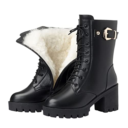 EGSDMNVSQ Stiefel Damen Kurze Stiefel Dicker Plüsch Warmer Winter Stiefeletten Absatz Klassisch Schnürsenkel Strapazierfähige Stiefeletten EGSDMNVSQ Stiefel Damen Kurze Stiefel Dicker Plüsch Warmer Winter Stiefeletten Absatz Klassisch Schnürsenkel Strapazierfähige Stiefeletten von EGSDMNVSQ