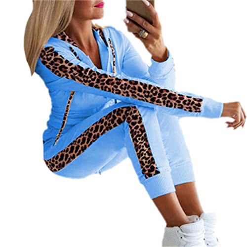 EGSDMNVSQ Traingsanzug Damen Jogginganzug Leopard Kapuzenpullover Lange Ärmel Top + Hose Sportanzüge 2 Stück Fitnessanzug Freizeitanzug Outfit Set Sportswear EGSDMNVSQ Traingsanzug Damen Jogginganzug Leopard Kapuzenpullover Lange Ärmel Top + Hose Sportanzüge 2 Stück Fitnessanzug Freizeitanzug Outfit Set Sportswear von EGSDMNVSQ