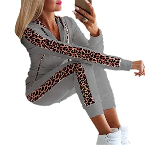 EGSDMNVSQ Traingsanzug Damen Jogginganzug Leopard Kapuzenpullover Lange Ärmel Top + Hose Sportanzüge 2 Stück Fitnessanzug Freizeitanzug Outfit Set Sportswear EGSDMNVSQ Traingsanzug Damen Jogginganzug Leopard Kapuzenpullover Lange Ärmel Top + Hose Sportanzüge 2 Stück Fitnessanzug Freizeitanzug Outfit Set Sportswear von EGSDMNVSQ