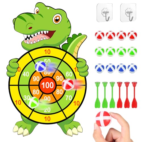 Dinosaurier Spielzeug Thema Dartboard für 3–9, 73 cm Dartscheibe für Kinder, mit 2 Klebehaken mit 12 Klebrigen Bällen 6 Darts für Jungs und Mädchen ab 3 Jahren, wurfspiel Kinder Outdoor und Indoor Dinosaurier Spielzeug Thema Dartboard für 3–9, 73 cm Dartscheibe für Kinder, mit 2 Klebehaken mit 12 Klebrigen Bällen 6 Darts für Jungs und Mädchen ab 3 Jahren, wurfspiel Kinder Outdoor und Indoor von EHIOG