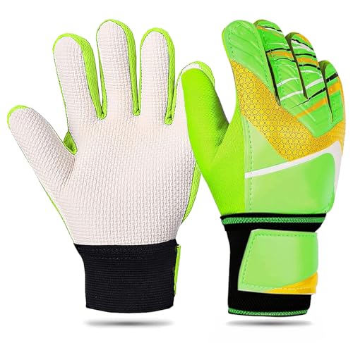 Tormann Handschuhe Kinder,Goalkeeper Gloves,Torwarthandschuhe Kinder Größe 6 mit Fingerschutz und Doppeltem Handgelenkschutz,für Extreme Starke Kontrolle und Griffigkeit,Rutschfes,Leuchtendes Grün Tormann Handschuhe Kinder,Goalkeeper Gloves,Torwarthandschuhe Kinder Größe 6 mit Fingerschutz und Doppeltem Handgelenkschutz,für Extreme Starke Kontrolle und Griffigkeit,Rutschfes,Leuchtendes Grün von EHIOG