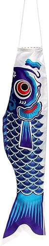 EHOTER Japan Koi Fisch Flagge Karpfen Windsack Streamer Japanische Koinobori Traditionelle Hängeflagge&Banner für den Kindertag-Outdoor Dekoration Garten Hinterhof Dekor Breeze Flying Fish (E) von EHOTER