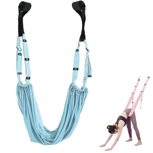 EHOTER Yogagurt Hängematte Aerial Yoga Seil Training Schaukel Set Yoga Stretching Band Dehnungsband Übungsband für Yoga Ballett Pilates Gymnastik Flexibilität Faszien Training Damen Geschenk (Blau) von EHOTER