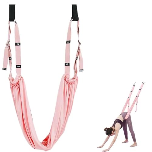 EHOTER Yogagurt Hängematte Aerial Yoga Seil Training Schaukel Set Yoga Stretching Band Dehnungsband Übungsband für Yoga Ballett Pilates Gymnastik Flexibilität Faszien Training Damen Geschenk (Rosa) EHOTER Yogagurt Hängematte Aerial Yoga Seil Training Schaukel Set Yoga Stretching Band Dehnungsband Übungsband für Yoga Ballett Pilates Gymnastik Flexibilität Faszien Training Damen Geschenk (Rosa) von EHOTER