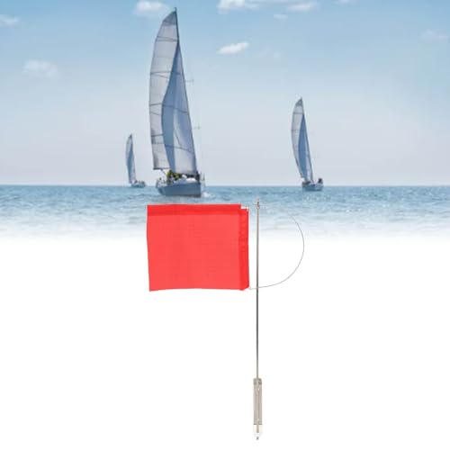 EIMSOAH Edelstahl-Segelboot-Mastflagge, Langlebiger Roter Bootswindanzeiger mit Nylonmaterial, Passend für Segelboote, Yachten, Boote (140x120mm/5,51x4,72 in) von EIMSOAH