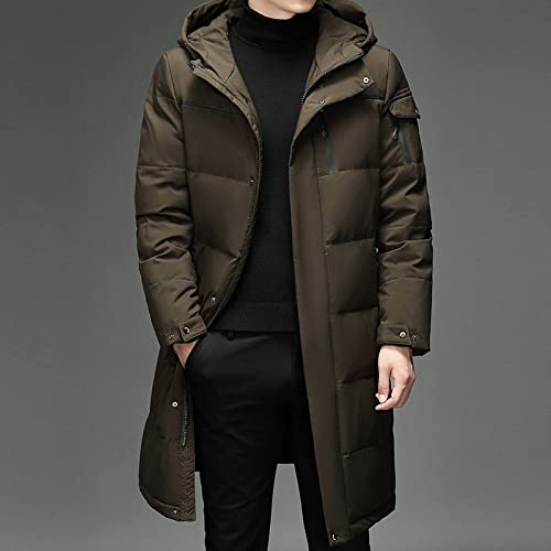 EINILLTY Herren Winter Jacke Winter Weiße Ente Daunenjacken Männer Kapuze Langer Wintermantel Männer Dick Warme Mode Daunenmantel Herren Parka von EINILLTY